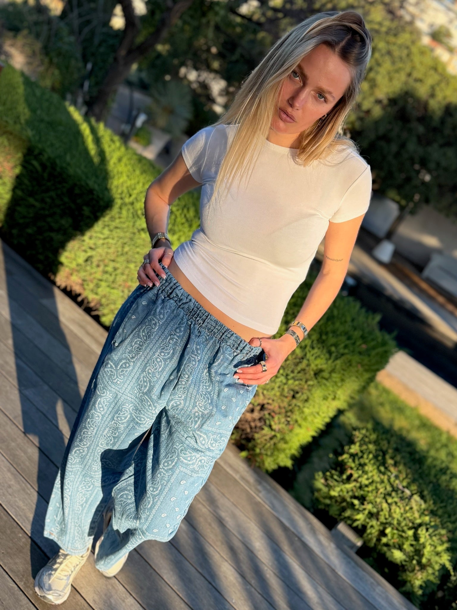 Pantalon Bandana denim