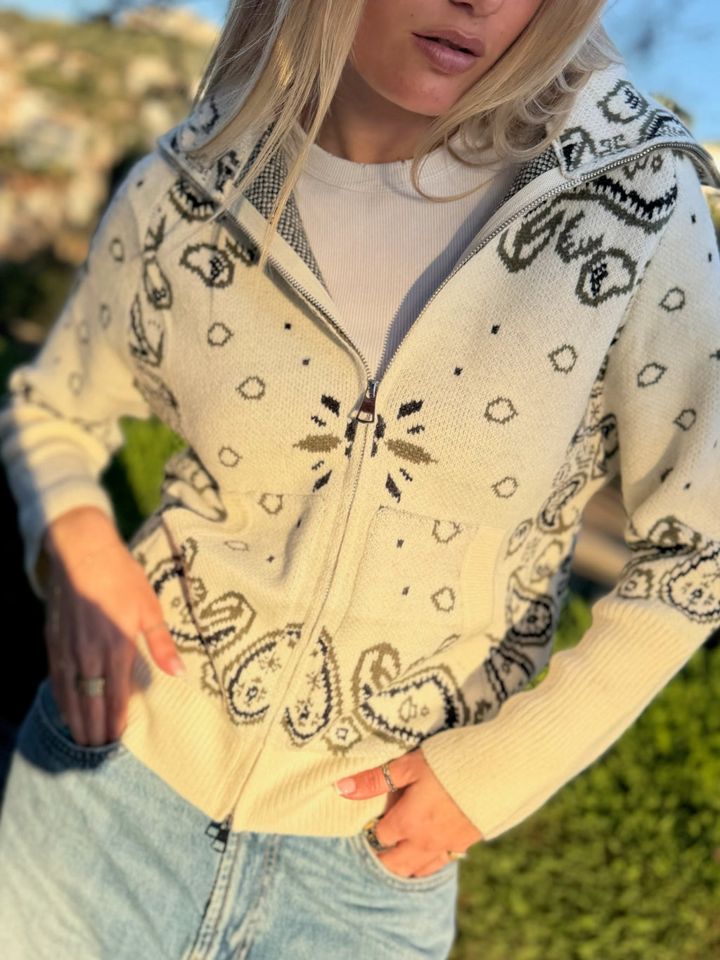 Veste Zippé Bandana